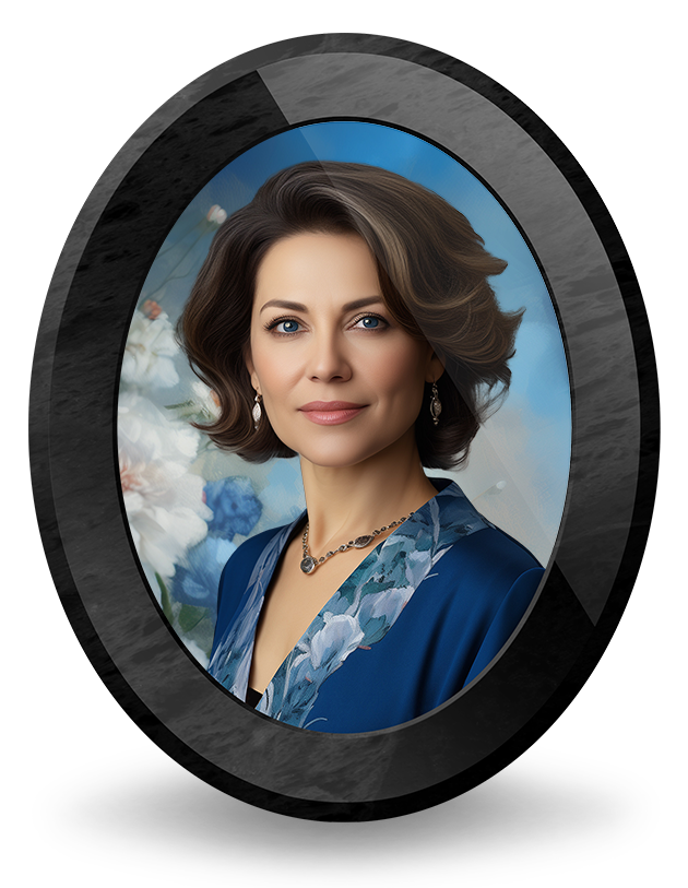 OVAL OBSIDIAN FLORAL